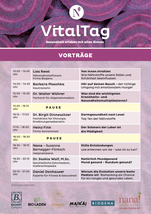 Vorträge Vitaltag Seeham 